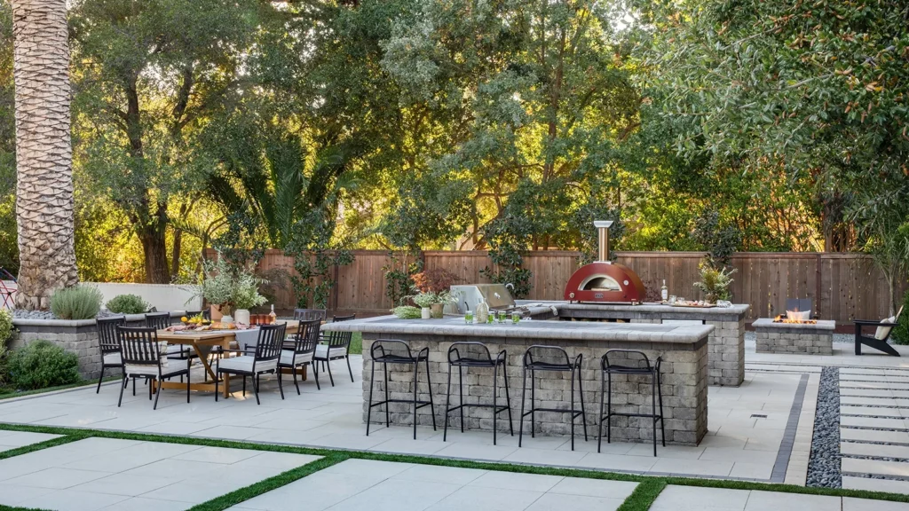 Backyard landscaping Orange County with custom paver patio
